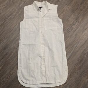 Banana Republic White Sleeveless Midi Dress